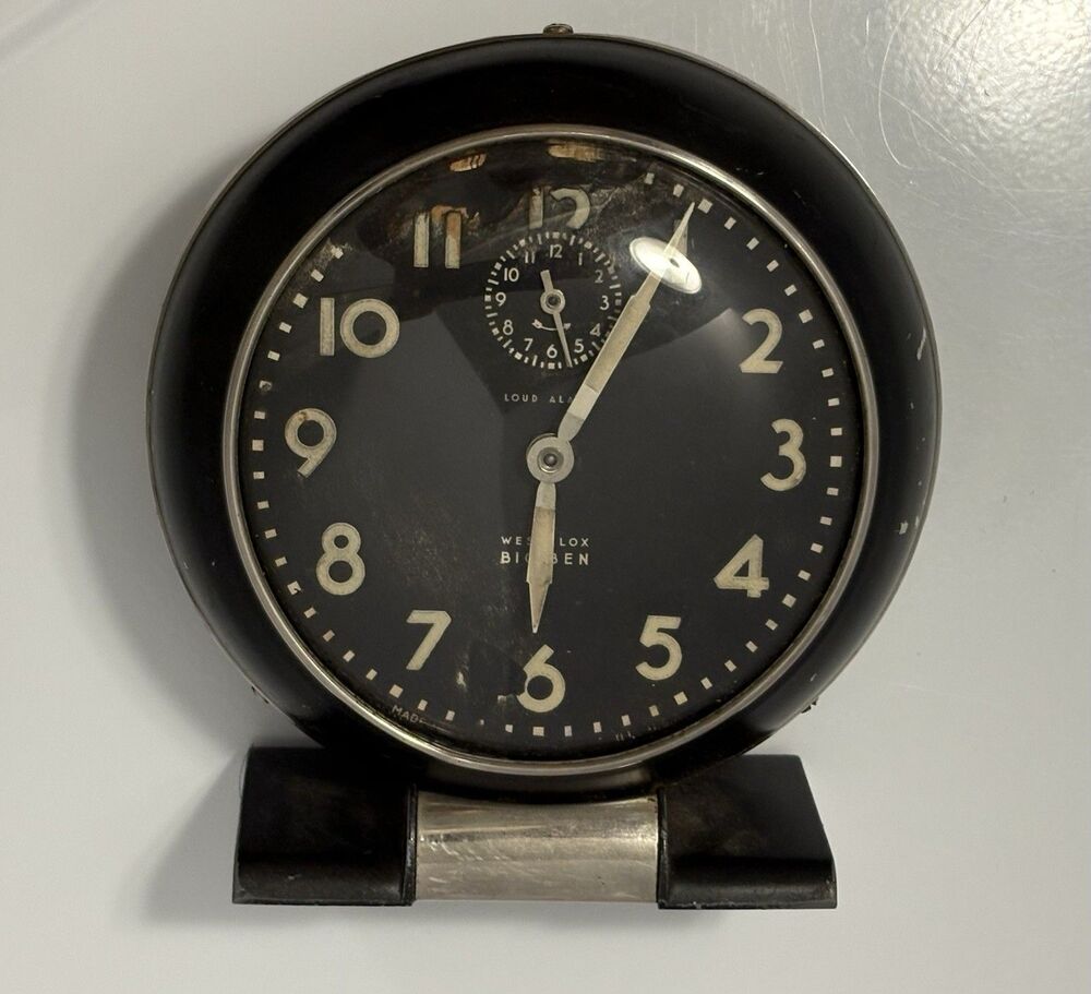 VTG 1938 Westclox Big Ben Black 69-C A1 Alarm Clock Wind-Up USA
